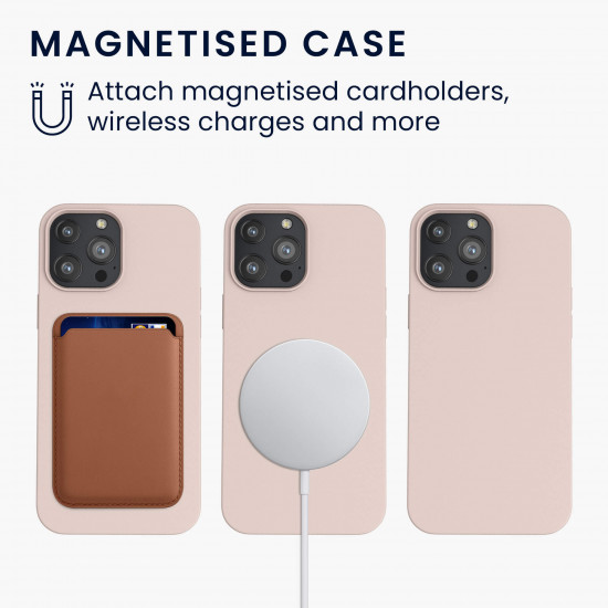 KW iPhone 13 Pro Max Θήκη Σιλικόνης Rubber TPU με MagSafe - Dusty Pink - 56561.10