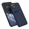 KW iPhone 13 Θήκη Σιλικόνης TPU με Υποδοχή για Κάρτα - Dark Blue - 55955.17