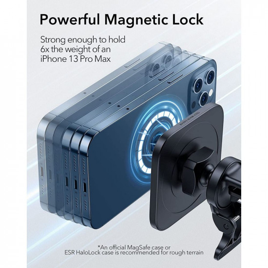 ESR HaloLock MagSafe Magnetic Μαγνητική Βάση Αυτοκινήτου Αεραγωγού - Black