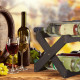 Relaxdays X Shape Βάση Κρασιού από Μπαμπού - Black - 4052025227609