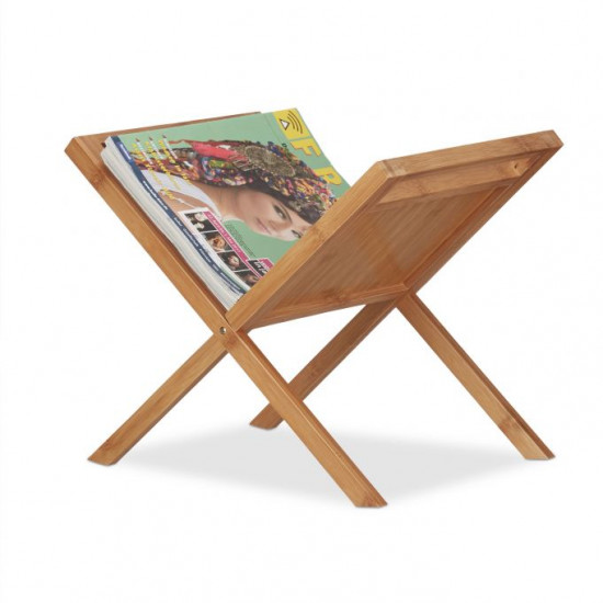 Relaxdays Ξύλινη Βάση για Περιοδικά - 40 x 30 x 30 cm - Natural - 4052025221638