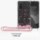 KW Xiaomi Poco F3 / Mi 11i Θήκη Σιλικόνης TPU με Λουράκι Design Cherry Blossoms - Light Pink / Dark Brown - Διάφανη - 56536.03