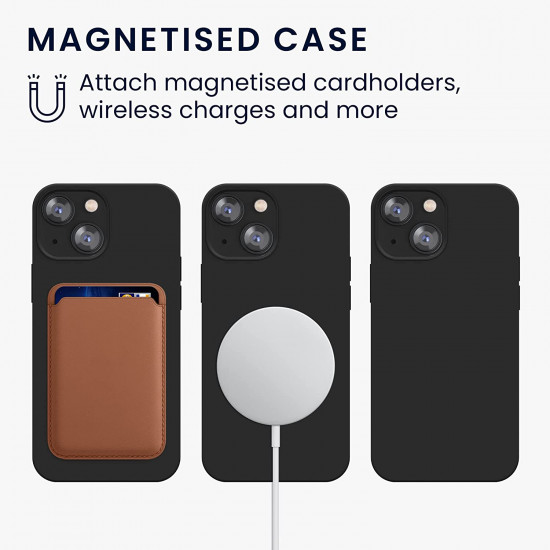 KW iPhone 13 mini Θήκη Σιλικόνης Rubber TPU με MagSafe - Black - 56558.01