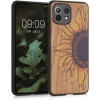 KW Xiaomi Mi 11 Lite / Mi 11 Lite 5G Θήκη από Φυσικό Ξύλο - Design Wood Sunflower - Yellow / Dark Brown / Light Brown - 55939.06