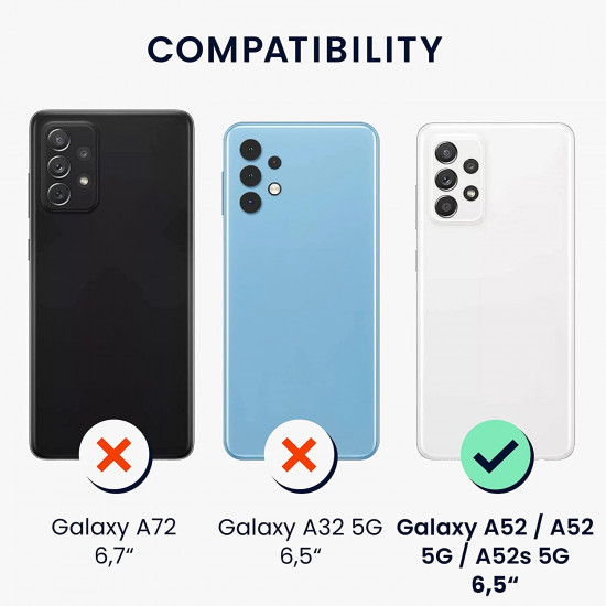 KW Samsung Galaxy A52 / A52 5G / A52s 5G Θήκη Σιλικόνης με Κάλυμμα για την Κάμερα - Black - 56850.01