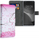 KW Xiaomi Poco F3 / Mi 11i Θήκη Πορτοφόλι Stand - Design Cherry Blossoms - Light Pink / Dark Brown / White - 56713.03