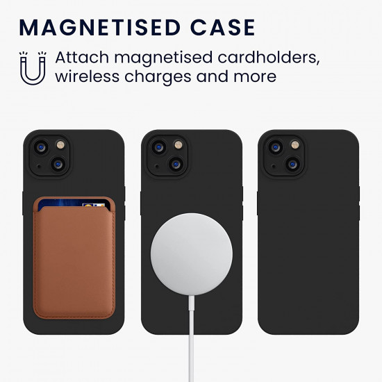 KW iPhone 13 Θήκη Σιλικόνης Rubber TPU με MagSafe - Black - 56559.01