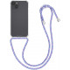 KW iPhone 13 Θήκη Σιλικόνης TPU με Λουράκι - Διάφανη / Lavender / Purple / White - 55949.108