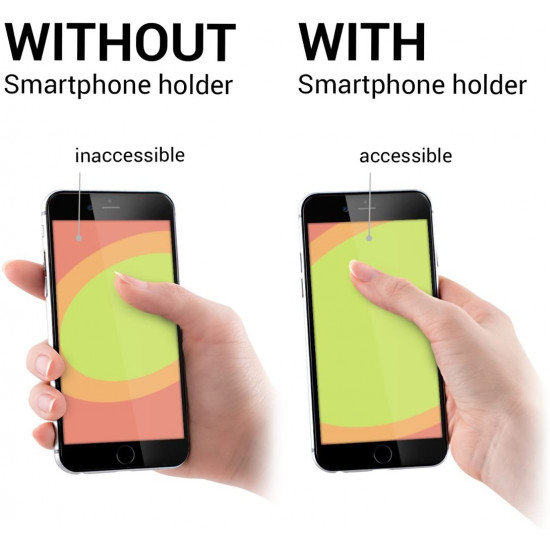KW Σετ με 3 Finger Holders for Smartphones / iPhones - Αξεσουάρ για Εύκολο Κράτημα με Ένα Χέρι - Black / Grey / Pink - 43997.01