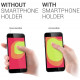 KW Σετ με 3 Finger Holders for Smartphones / iPhones - Αξεσουάρ για Εύκολο Κράτημα με Ένα Χέρι - Pink - 43997.04
