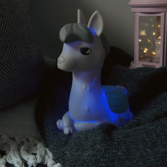 Navaris Alpaca LED Night Light RGB - Παιδικό Νυχτερινό Φως με Αλλαγή Χρωμάτων - Grey / Light Blue - 44162.25.23