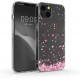 KW iPhone 13 Θήκη Σιλικόνης TPU Design Cherry Blossoms - Light Pink / Dark Brown - Διάφανη - 55947.03