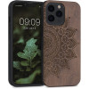 KW iPhone 13 Pro Θήκη από Φυσικό Ξύλο Design Rising Sun - Dark Brown - 55967.06