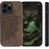 KW iPhone 13 Pro Θήκη από Φυσικό Ξύλο Design Rising Sun - Dark Brown - 55967.06