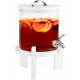Navaris Glass Beverage Drink Dispenser Γυάλινος Διανεμητής Ποτού με Ξύλινη Βάση - 5L - White - 46785.06