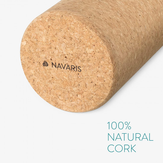 Navaris Fascia Roller Cork - Κύλινδρος Γυμναστικής από Φελλό - 60 x 10cm - Light Brown - 47492.3
