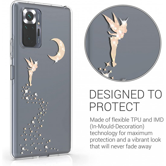 KW Xiaomi Redmi Note 10 Pro Θήκη Σιλικόνης TPU Design Glitter Fairy - Rose Gold / Διάφανη - 54559.03
