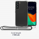 KW Samsung Galaxy S22 Plus Θήκη Σιλικόνης TPU με Λουράκι - Διάφανη / Black - 56764.01