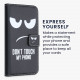 KW iPhone 13 Θήκη Πορτοφόλι Stand - Design Don't Touch My Phone - Black / White - 57141.04