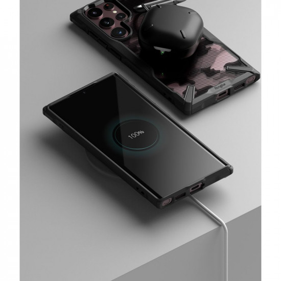 Ringke Samsung Galaxy S22 Ultra Fusion X Σκληρή Θήκη με Πλαίσιο Σιλικόνης - Camo Black