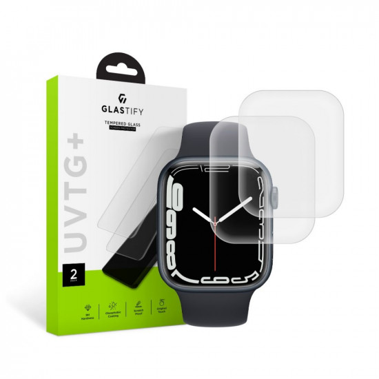 Glastify Προστασία Οθόνης Apple Watch 7 / 8 / 9 - 45 mm - UVTG+ Προστασία Οθόνης - 2 Τεμάχια - Clear