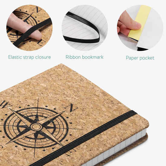 Navaris Notebook with Cork Cover Σημειωματάριο από Φελλό Design Compass - 48477.06