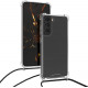 KW Samsung Galaxy S21 FE Θήκη Σιλικόνης TPU με Λουράκι - Διάφανη / Black - 56170.01