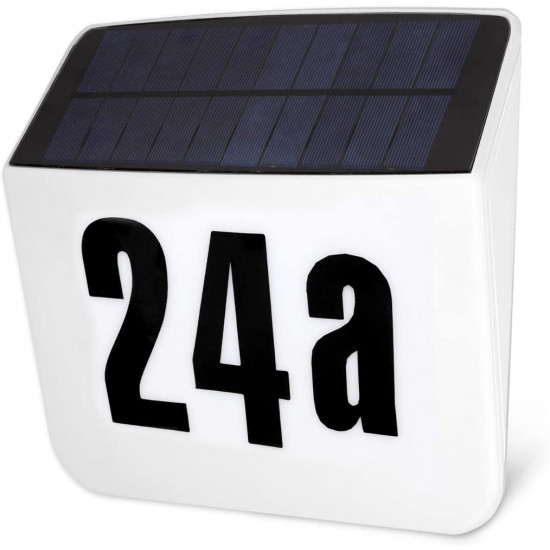 Navaris Solar House Number Sign Ηλιακό LED Φωτιστικό Εξωτερικού Χώρου Σπιτιού - White - 51104.01