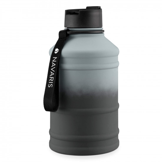 Navaris Μπουκάλι Νερού από Ανοξείδωτο Ατσάλι - BPA Free - 2.2 L - Light Grey / Dark Grey - 53701.22