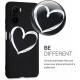KW Xiaomi Poco F3 / Mi 11i Θήκη Σιλικόνης TPU Design Brushed Heart - Black / White - 54659.04