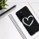 KW Xiaomi Poco F3 / Mi 11i Θήκη Σιλικόνης TPU Design Brushed Heart - Black / White - 54659.04