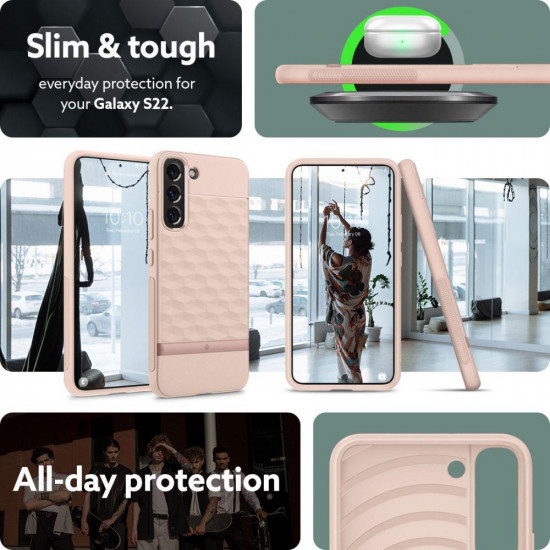 Caseology Samsung Galaxy S22 Parallax Θήκη Σιλικόνης με Σκληρό Πλαίσιο - Indi Pink