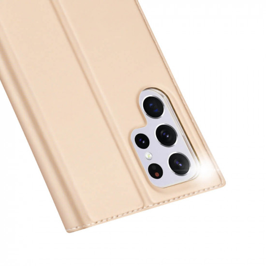 Dux Ducis Samsung Galaxy S22 Ultra Flip Stand Case Θήκη Βιβλίο - Gold