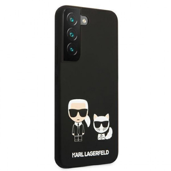 Karl Lagerfeld Samsung Galaxy S22 Silicone Karl and Choupette Θήκη Σιλικόνης - Black - KLHCS22SSSKCK