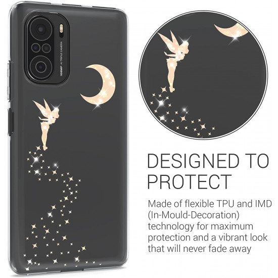 KW Xiaomi Poco F3 / Mi 11i Θήκη Σιλικόνης TPU Design Glitter Fairy - Rose Gold / Διάφανη - 57093.01