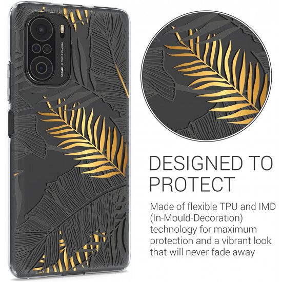 KW Xiaomi Poco F3 / Mi 11i Θήκη Σιλικόνης TPU Design Jungle - Gold / Grey / Διάφανη - 57093.03