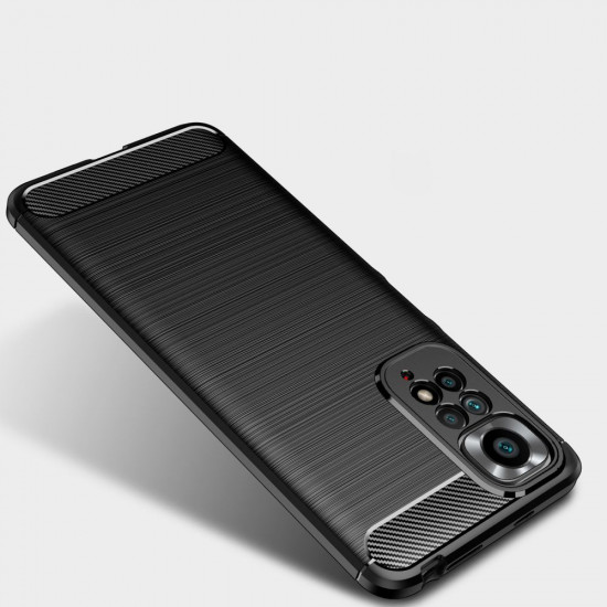 Tech-Protect Xiaomi Redmi Note 11 Pro / Note 11 Pro 5G Θήκη Rugged Carbon TPU - Black