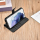 iCarer Samsung Galaxy S22 Haitang Leather Θήκη Πορτοφόλι Stand από Γνήσιο Δέρμα - Black