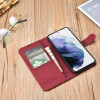 iCarer Samsung Galaxy S22 Plus Haitang Leather Θήκη Πορτοφόλι Stand από Γνήσιο Δέρμα - Red