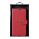 iCarer Samsung Galaxy S22 Ultra Haitang Leather Θήκη Πορτοφόλι Stand από Γνήσιο Δέρμα - Red