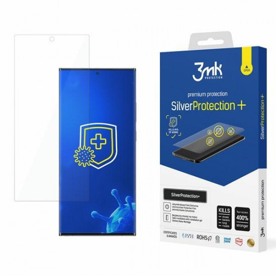 3MK Samsung Galaxy S22 Ultra Silver Protect+ Wet-mounted Antimicrobial Film 0,21mm Προστατευτικό Φιλμ Οθόνης - Διάφανο