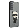 Karl Lagerfeld Samsung Galaxy S22 Plus - Saffiano Ikonik Karl's Head Patch Σκληρή Θήκη με Επένδυση Συνθετικού Δέρματος και Πλαίσιο Σιλικόνης - Grey - KLHCS22MOKPG