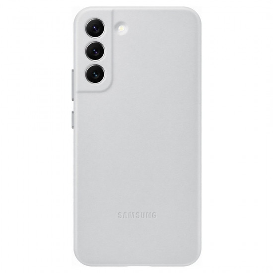 Samsung Genuine Leather Cover Samsung Galaxy S22 Plus Θήκη από Γνήσιο Δέρμα - Light Grey - EF-VS906LJEGWW