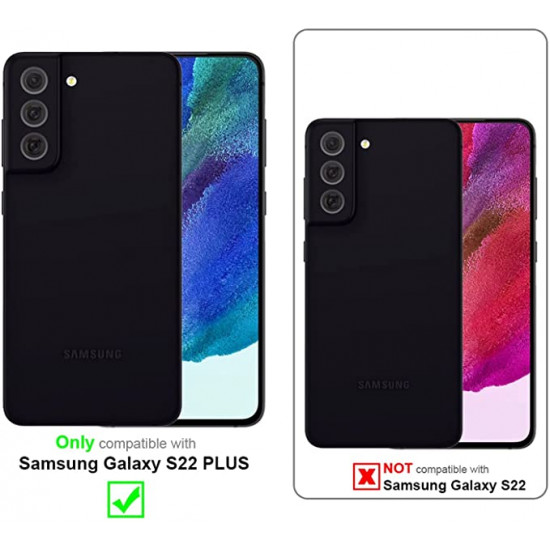 Cadorabo Samsung Galaxy S22 Plus Θήκη με Πλαίσιο Σιλικόνης και Όψη Γυαλιού Tempered Glass - Yellow / Pink
