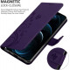 Cadorabo iPhone 13 Pro Θήκη Πορτοφόλι Stand από Δερματίνη - Floral - Dark Purple