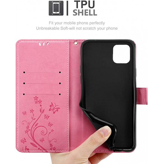 Cadorabo iPhone 13 Pro Θήκη Πορτοφόλι Stand από Δερματίνη - Floral - Pink