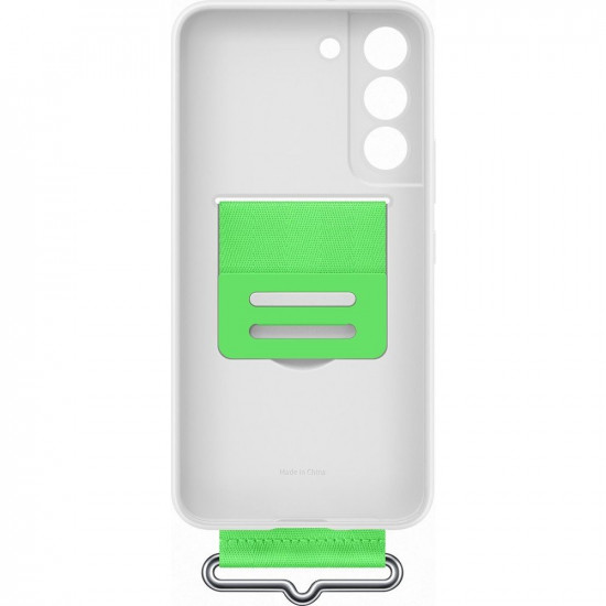 Samsung Silicone Strap Cover Samsung Galaxy S22 Θήκη Σιλικόνης - White / Green - EF-GS901TWEGWW