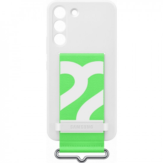 Samsung Silicone Strap Cover Samsung Galaxy S22 Θήκη Σιλικόνης - White / Green - EF-GS901TWEGWW