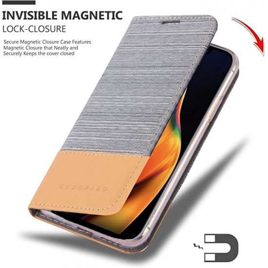 Cadorabo iPhone 13 Pro Max Θήκη Βιβλίο Stand - Light Grey - Brown