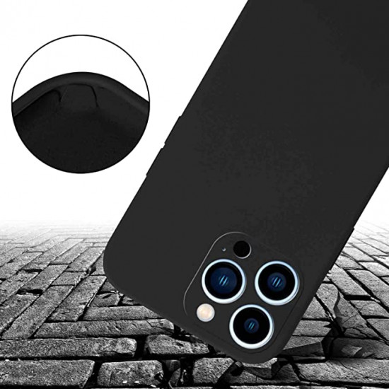 Cadorabo iPhone 13 Pro Max Θήκη Σιλικόνης με Ρυθμιζόμενο Ιμάντα - Liquid Black